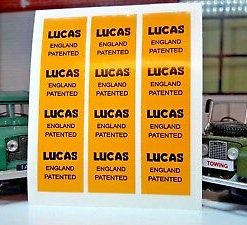3x Lucas Patented England Wiring Loom Wrap Label Decals Land Rover Series 1 2 3