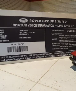 3.9 V8 Emissions Compliance Info Decal AWR3283